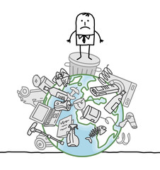 man on a polluted world