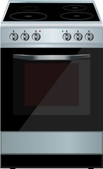 Electric cooker oven. Vector illustration.