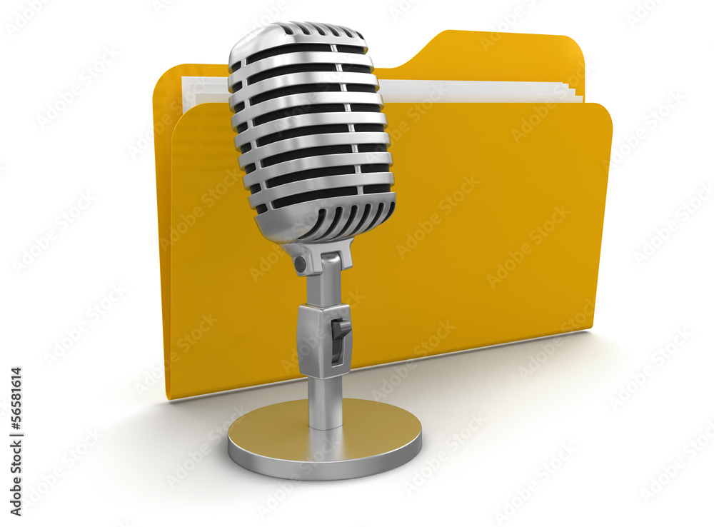 Poster microphone and folder (clipping path included)