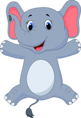 Happy elephant cartoon