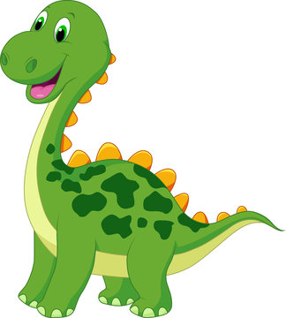 Cute green dinosaur cartoon