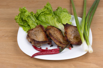 Fried pork chop, and vegetable