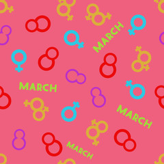 Vector seamless women's day background. Eps10