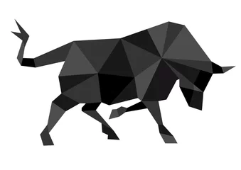 Deurstickers Geometrische dieren abstracte stier