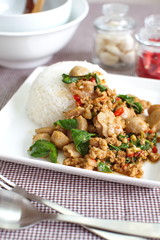 Basil Fried Rice with Pork
