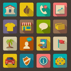 Flat icons set for Web and Mobile Applications