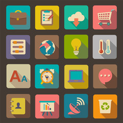 Flat icons set for Web and Mobile Applications