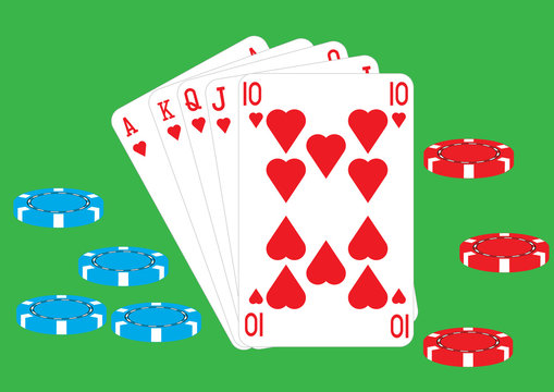 A Royal Flush winning hand in poker