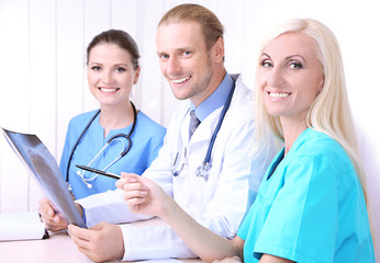 Medical team during meeting in office