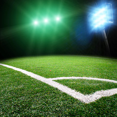 soccer stadium with bright lights