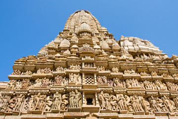 Hindu Temple at Khajuraho in the Madhya Pradesh region of India.