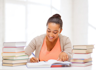international student studying in college