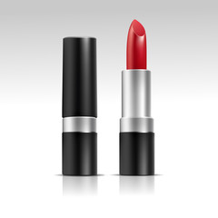 Vector Isolated Red Lipstick on White Background