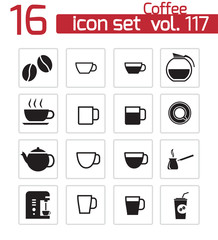Vector black  coffe   icons set