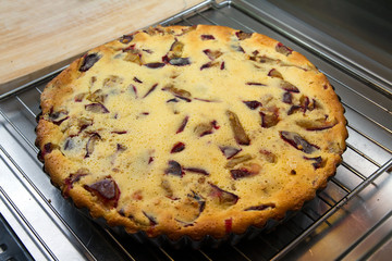 cake with sweet plums