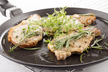 grilled pork chops with herbs