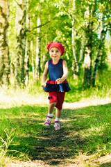 Happy child running.