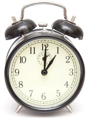 old fashioned alarm clock, black