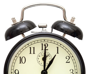 old fashioned alarm clock, black