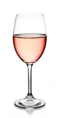 Deurstickers Wijn Glas rose wijn