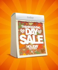 Thanksgiving day sale design in form of calendar.