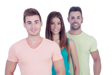 Obraz premium Pretty girl with two handsome boys