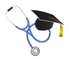 medical graduation stethoscope illustration design