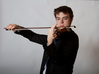 Virtuoso Teen Male Violinist  Playing