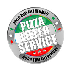 Bügel Button Silber Pizza Lieferservice