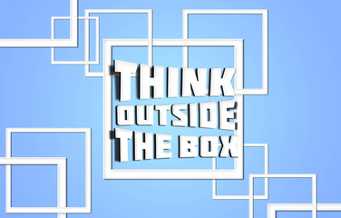 Think outside box blue