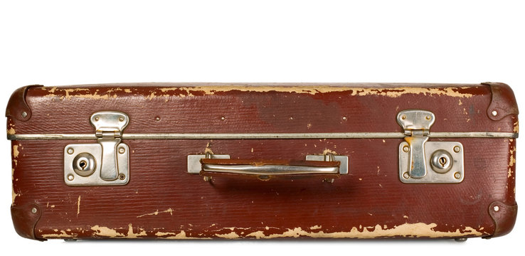 Vintage old brown suitcase