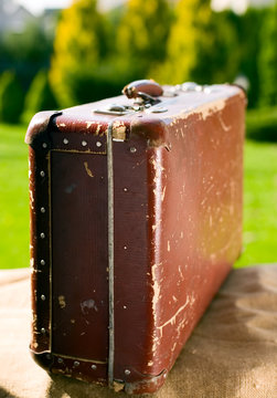 Vintage Old Brown Suitcase