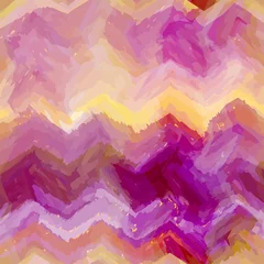 Fotobehang Zigzag Grunge gestreept en gekleurd golvend horizontaal naadloos patroon
