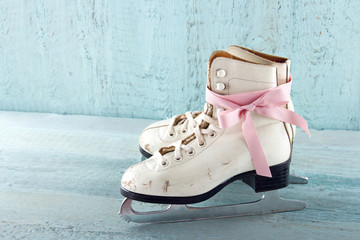 Pair of white women's ice skates