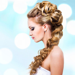 Woman with wedding hairstyle