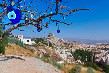 Tree and evil eye amulet in Cappadocia Turkey