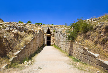 Treasury in Mycenae town, Greece