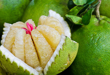 Flesh of a pomelo in the market, Thailand