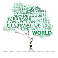 Conceptual green tree word cloud