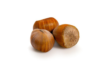 Nuts isolated on white background.