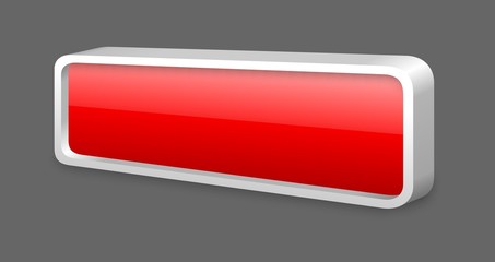 3D red glossy metal button