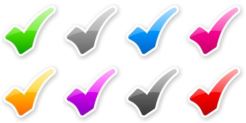 stickers of color glossy check marks