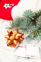 Fototapeta na wymiar traditional Christmas decorations for new year holidays