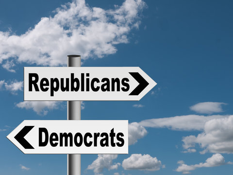 Democrats, republicans - USA political concept, metaphor