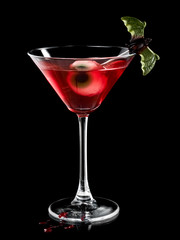 Red Halloween cocktail with eye