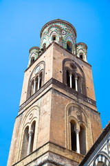Fototapeta premium the bell tower of Amalfi Cathedral, Italy. 9th-century Roman Cat
