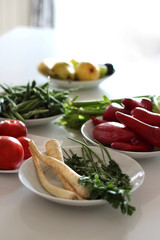 Mix of vegetables in the kitchen room .