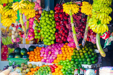 Various fruits at local market in Sri Lanka - obrazy, fototapety, plakaty