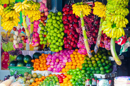 Various Fruits At Local Market In Sri Lanka