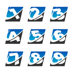 Swoosh Sport Number Icons Set